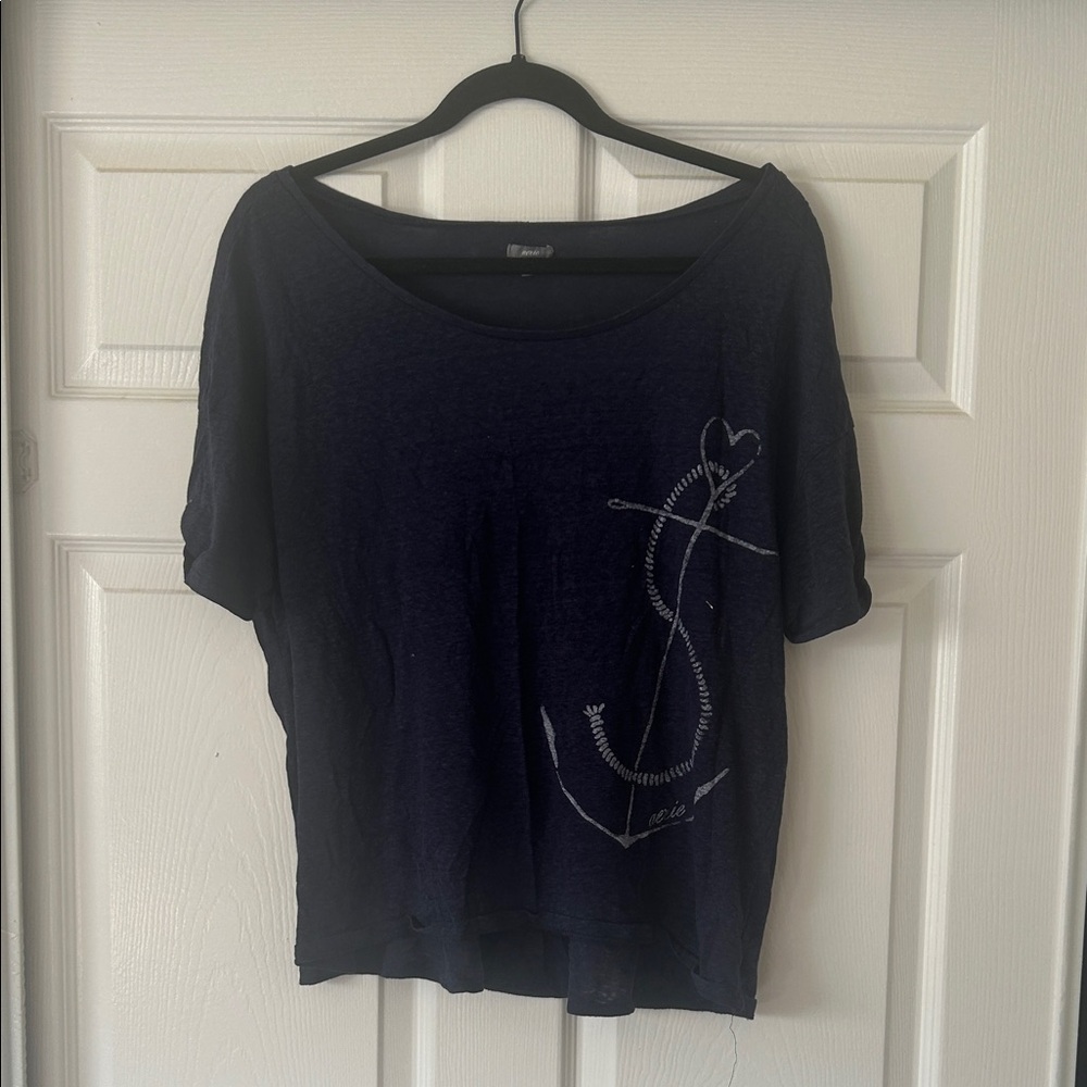Aerie Dark Blue Heart Graphic Tee